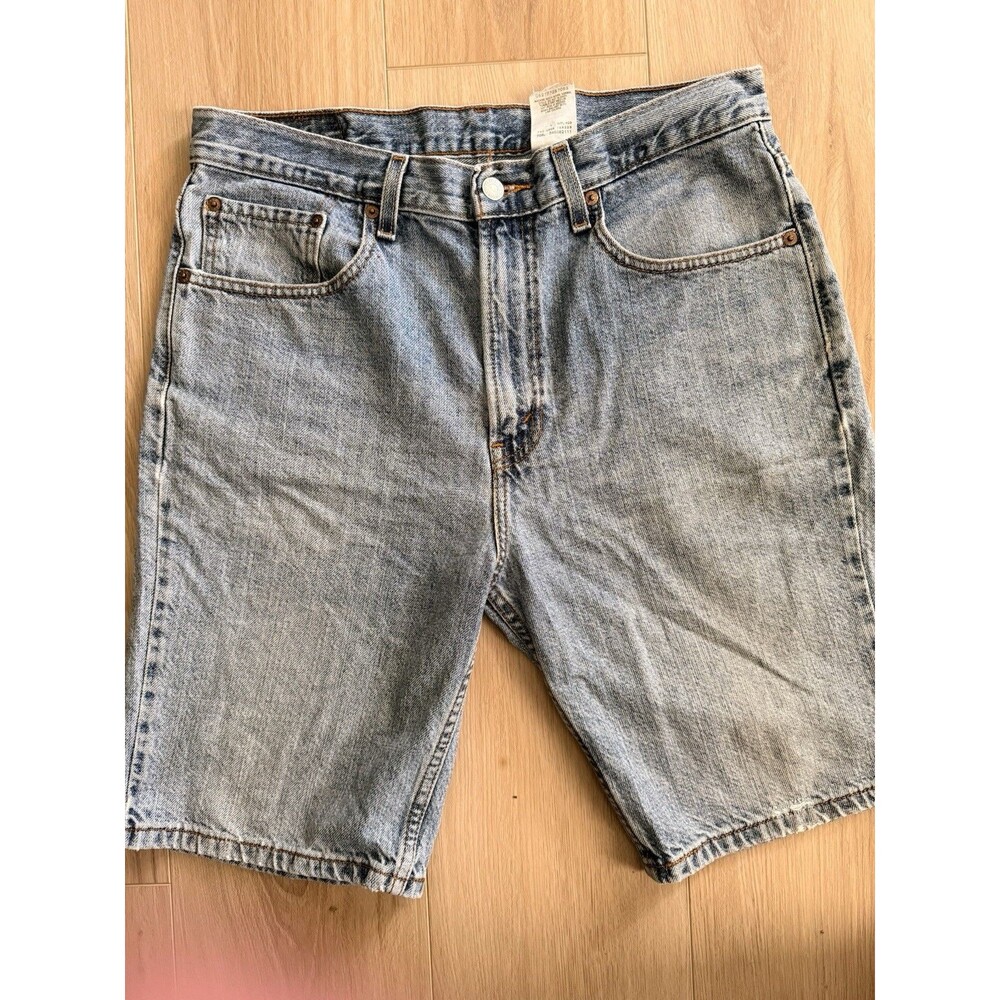 Levis 505 Shorts Mens Size 33 Blue Relaxed Bermuda Faded 100% Cotton - Picture 2 of 4
